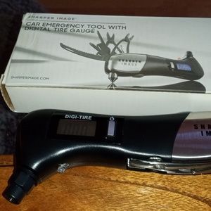 Car emergency tool with digital tire gage